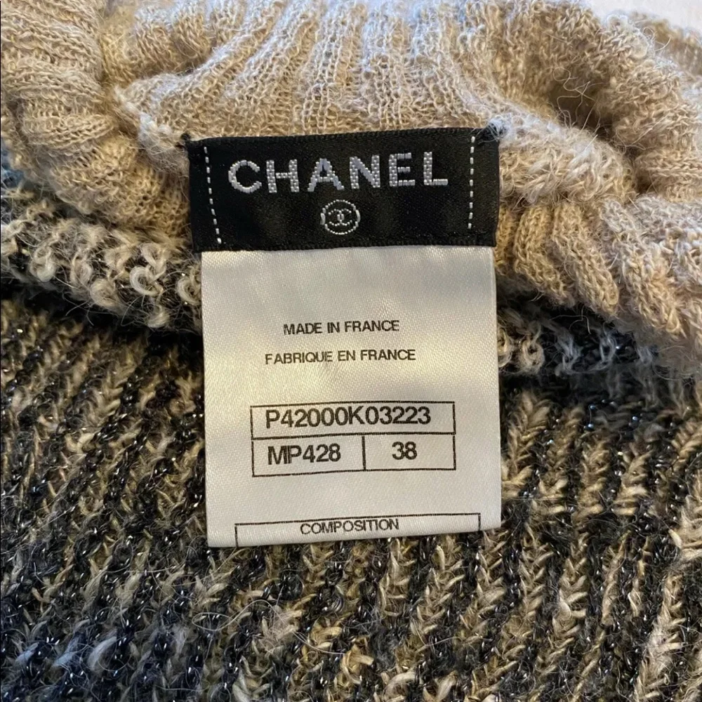 CHANEL Ombré Shimmering Turtleneck Sweater
